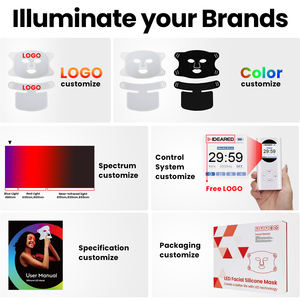 Di alta qualità per la cura della pelle in Silicone viso e collo <span class=keywords><strong>Led</strong></span> luce maschere facciali infrarossi 510k luce rossa terapia per il viso - Product Image 6