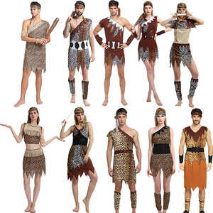 Adultos indio primitivo salvaje Cosplay Unisex puesta en escena disfraces estampado de leopardo Sexy Halloween africano Tribal disfraces - Product Image 4