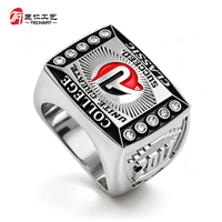 Bagues de champion personnalisées pour cérémonie de remise de prix, bague de championnat sportif, artisanat en métal argenté.