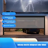 Cortina Exterior Impermeable y Resistente al Viento de PVC Transparente con Sistema Ziptrack, Persianas Motorizadas para Patio, Protección Solar