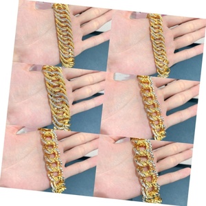 Jxx Fashion Unisex Jewelry 24K Gold Plated Two-Tone Cuban Chain <b>Bracelet</b> Wholesale Accessory for <b>Men</b> and Women - Product Image 1