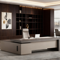 Ensemble de bureau de direction moderne et durable avec rangement, bureau en bois de luxe pour usage commercial