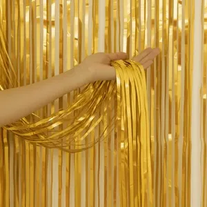 10 Tende Metalliche per Decorazioni Festa 200x100cm Oro - Product Image 4