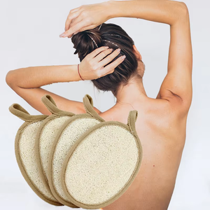 Esponja de Luffa Japonesa Natural Pura, Cepillo de Baño Ovalado Exfoliante, Toalla para Frotar la Espalda para Uso Doméstico - Product Image 3