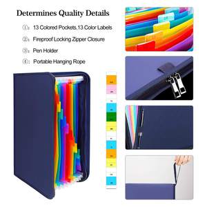 13 túi A4 Kích thước mở rộng thư mục tập tin với New Silicone tráng sợi thủy tinh chất liệu - Product Image 2