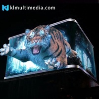 Papan reklame 3D iklan luar ruangan LED besar layar tampilan Digital untuk Hologram mata telanjang 3D konten Video animasi disesuaikan