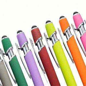 High Quality 2-in-1 Aluminum Rod Ballpoint <b>Pen</b> Custom Logo Metal for Stylus with Cork Grip Spray Glue Press Office Tool and Gift - Product Image 2