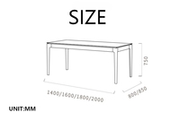 Table à manger rectangulaire en bois massif de noyer, style Mid-Century Modern, pour la maison et l'hôtel