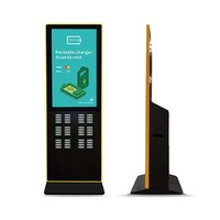 Écran d'affichage à LED de 43 pouces Station de location de batterie externe à 48 emplacements Machine de vente de charge de téléphone 5000mah avec fonction de support