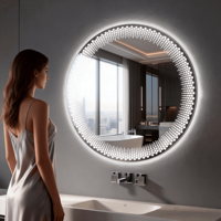 Miroir intelligent LED moderne avec interrupteur tactile, éclairage à intensité variable, température de couleur 3000K-6000K, miroir mural IP44 pour salon, maquillage, maison