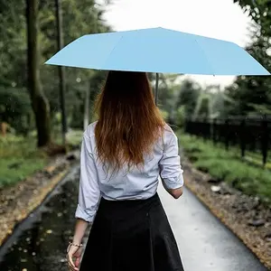 Parapluie de verrouillage à boucle d'anneau créatif YB pour la protection UV, parapluie à trois volets à la mode en gros à double usage