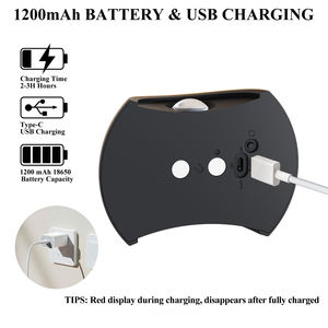 مصباح جداري مغناطيسي لاسلكي قابل لإعادة الشحن Usb حديث نورديك ديكور منزلي ذكي بجانب الدرج الداخلي - Product Image 5