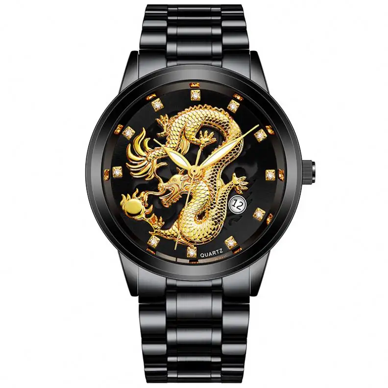 Male Quartz Dragon Wristwatch Men Watch Skmei 9193 Automatic Watch
