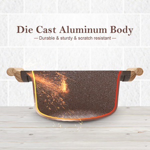 Casserole à induction pour four hollandais Marmite à soupe en fonte d'aluminium Revêtement antiadhésif en céramique - Product Image 5