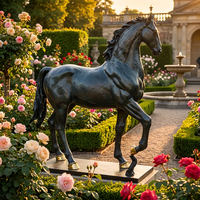 Sculpture Équestre Personnalisée en Bronze, Entièrement Personnalisable, Moulée en 3D, Pose de Course Étendue au Choix, Pâtina, Taille et Socle