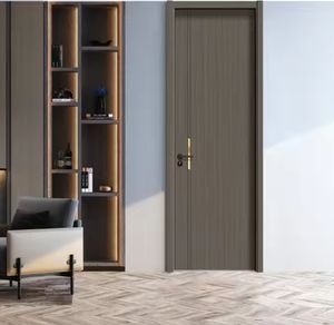 Porte en bois intérieure au design moderne et minimaliste durable, porte en bois de cristal de carbone - Product Image 3