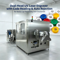Machine de codage UV laser double face pour bouchons de bouteilles avec inspection visuelle, collecte de données et traçabilité anti-contrefaçon