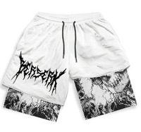 Shorts de sport pour hommes personnalisés en gros, avec doublure 2-en-1, en maille respirante, pour fitness et gym, avec poche