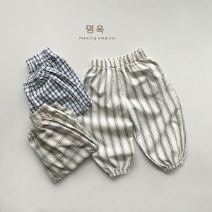 Pantalons anti-moustiques à carreaux pour garçons et filles, pantalons fins d'été pour enfants, vêtements de mode pour bébés - Product Image 2