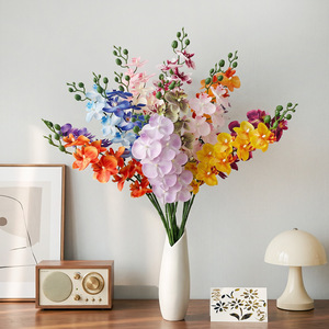 Bouquet de fleurs artificielles en tissu 3D, orchidée, faite à la main, en soie, décoration de mariage, arrangement au sol, tissu plastique, respectueux de l'environnement - Product Image 1