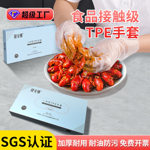 Guantes desechables de TPE transparentes resistentes al aceite para manipulación de alimentos y uso en picnics - Product Image 2