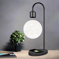 Lámpara de Escritorio Moderna con Diseño de Luna Suspendida Magnética, Impresión 3D y Luz LED con Función de Levitación