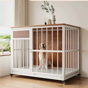 La gabbia per <span class=keywords><strong>cani</strong></span> di lusso di grandi dimensioni con ruote a scomparsa e trattamento superficiale resistente la rende adatta all'uso domestico - Product Image 1