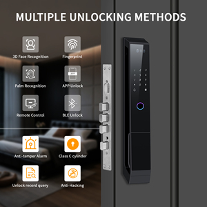 Glomarket WIFI TTLOCK Serrure intelligente entièrement automatique à reconnaissance faciale 3D, anti-vol, empreinte digitale/palmier, reconnaissance faciale, stockage cloud, aluminium - Product Image 3