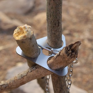 Réchaud suspendu d'extérieur en acier inoxydable, support de feu de camp portable sur trépied avec chaîne et sac pour pique-nique et barbecue - Product Image 4