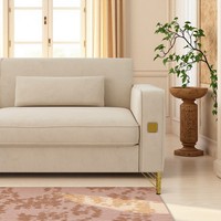 Ensemble de canapés en velours Chesterfield de luxe avec accents dorés Coussins en peluche modernes à trois places pour salon et bureau