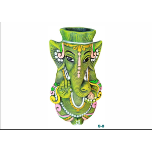 Jarrón Decorativo de Arcilla Hecho a Mano con Diseño Art Deco de Ganesha para Bodas, Cumpleaños y Diwali (Diseño Vertical) - Product Image 1
