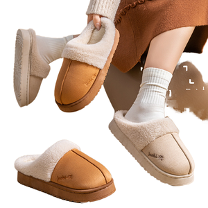 2025 nouvelle maison intérieure femmes pour pantoufles antidérapant fond épais daim avec fourrure chaud hiver intérieur pour pantoufles - Product Image 1