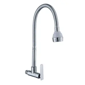 Vendita calda a parete 360 rotante in acciaio inox 304 estraibile rubinetti miscelatore per lavello acqua fredda rubinetto da cucina flessibile