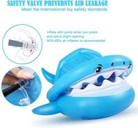 Flotteur de piscine gonflable personnalisé en usine avec pare-soleil pour enfants, bateau flottant gonflable portable en forme de requin