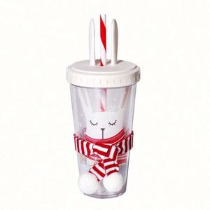 Vaso Reutilizable Personalizado con Tapa de Conejo/Alce - Taza de Viaje para Niños y Adultos, Regalo Ideal para Navidad - Product Image 2