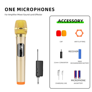 Microfono Wireless Portatile 2.4G a Doppio Canale, Design Dorato, Microfono Senza Fili per KTV, Palco e Feste - Product Image 3