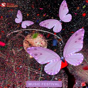 ไฟ LED ตกแต่งงานแต่งงาน งานเทศกาลดนตรี ภายในและภายนอกอาคาร ผีเสื้อไบโอนิคบังคับวิทยุ โดรนบังคับปีกได้ สำหรับงานปาร์ตี้ - Product Image 1