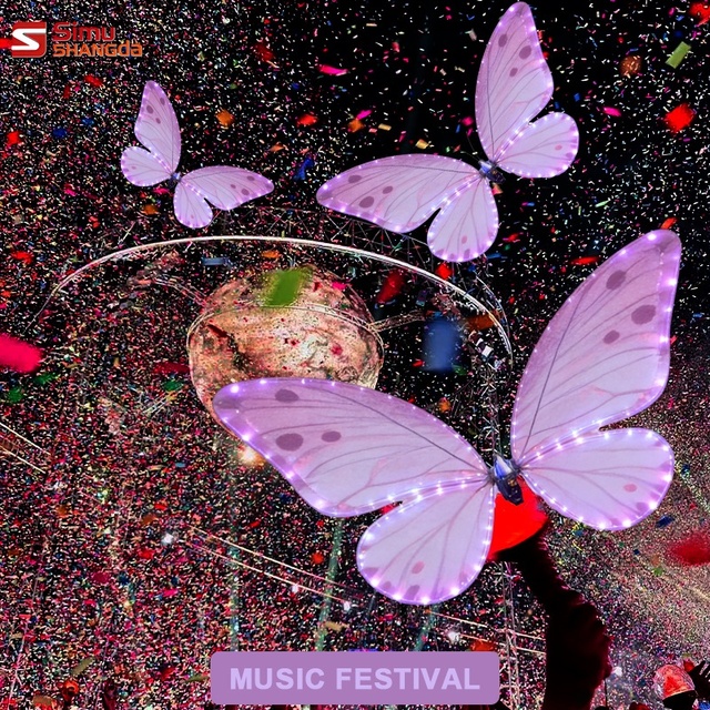 Indoor Out Door LED Wedding Music Festival DecorationsBionic Butterfly Remote-controlled Flapping Drones for Party Events