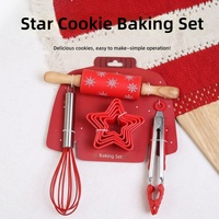 Ensemble de pâtisserie de Noël en silicone : Rouleau à pâtisserie, fouet, emporte-pièces, spatule, ustensiles de cuisson en silicone résistants à la chaleur OEM ODM