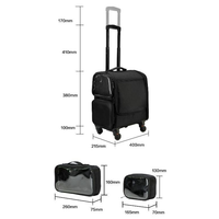 Sac à outils de haute qualité personnalisé en usine avec valise cosmétique à roulettes avec sac de rangement, étui de voyage cosmétique de grande capacité