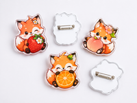 Épingles/broches/pendentifs en acrylique transparent de haute qualité, conçus sur mesure, avec des motifs de dessins animés mignons.