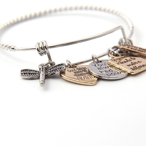 V & R Alex y Ani pulseras de joyería libélula corazón redondo cuadrado antiguo oro rodio pulsera de plata - Product Image 5