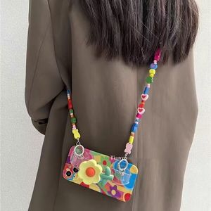 2023 lindas flores de pintura de colores con muñequera y funda de teléfono con cordón inclinado para Iphone15 <span class=keywords><strong>Pro</strong></span> <span class=keywords><strong>Max11</strong></span> 12 13 14 <span class=keywords><strong>Pro</strong></span> Max - Product Image 5