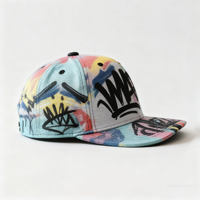 Casquette de baseball à 6 panneaux avec logo personnalisé, broderie 3D, ajustable, entièrement imprimée, style hip-hop, snapback
