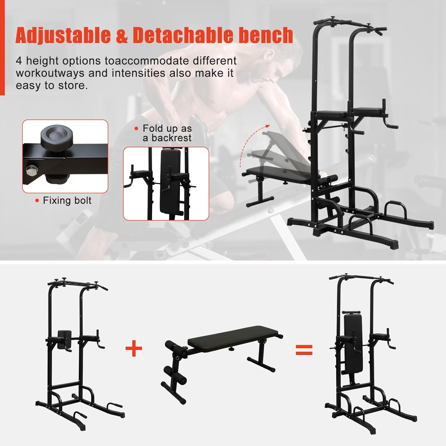 DP8227 Adjustable Heavy Duty Dip Station For Full Body Workout - View #6