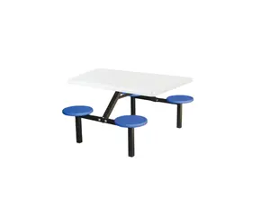 Canteen Furniture Various modern School Four Seats Restaurant Desk Attached Chair