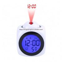 Horloge de projection vocale LCD horloge de chambre créative multifonctionnelle