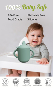 Maßgefertigtes 7-teiliges Silikon-Baby-Fütter-Set Wasserdichter Lätzchen-Saugnapf-Schüssel-Set mit Tischset für Kleinkinder - Product Image 4