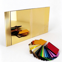 Guangzhou vente en gros 0.8mm 1mm mince couleur or clair Pmma feuilles de miroir acrylique en plastique