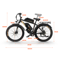 Bicicleta Eléctrica de Reparto de Comida con Doble Batería, Bicicleta Eléctrica de 20Ah+25Ah de Largo Alcance, Bicicleta Eléctrica Urbana